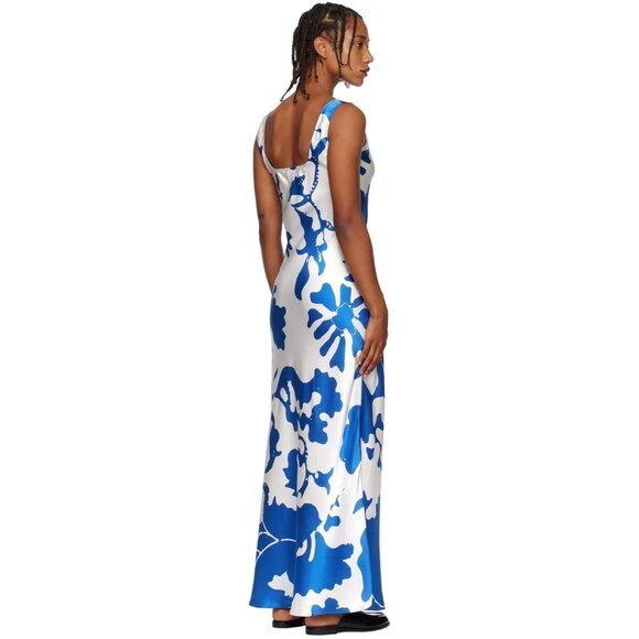NEW SIR THE LABEL  Blue silk Esme Maxi Dress SIZE 2/ M - Picture 2 of 12